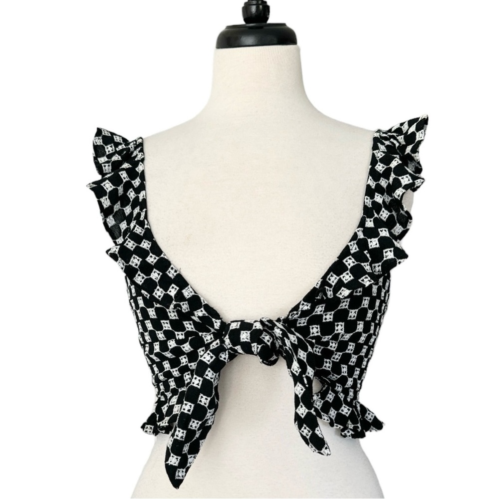 Revolve Significant Other Tie Front Ruffled Crop Top